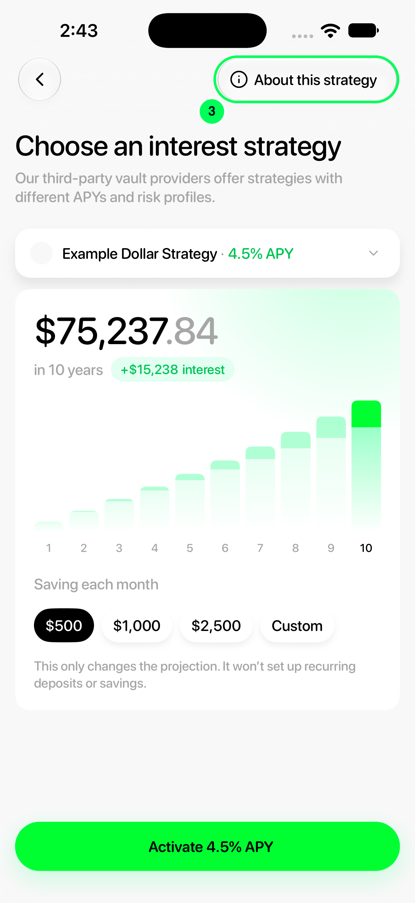Review the strategy information in the Tuyo app