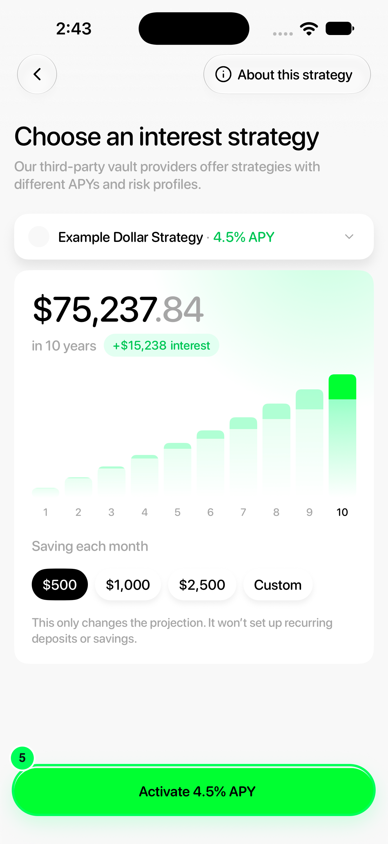Start activation in the Tuyo app