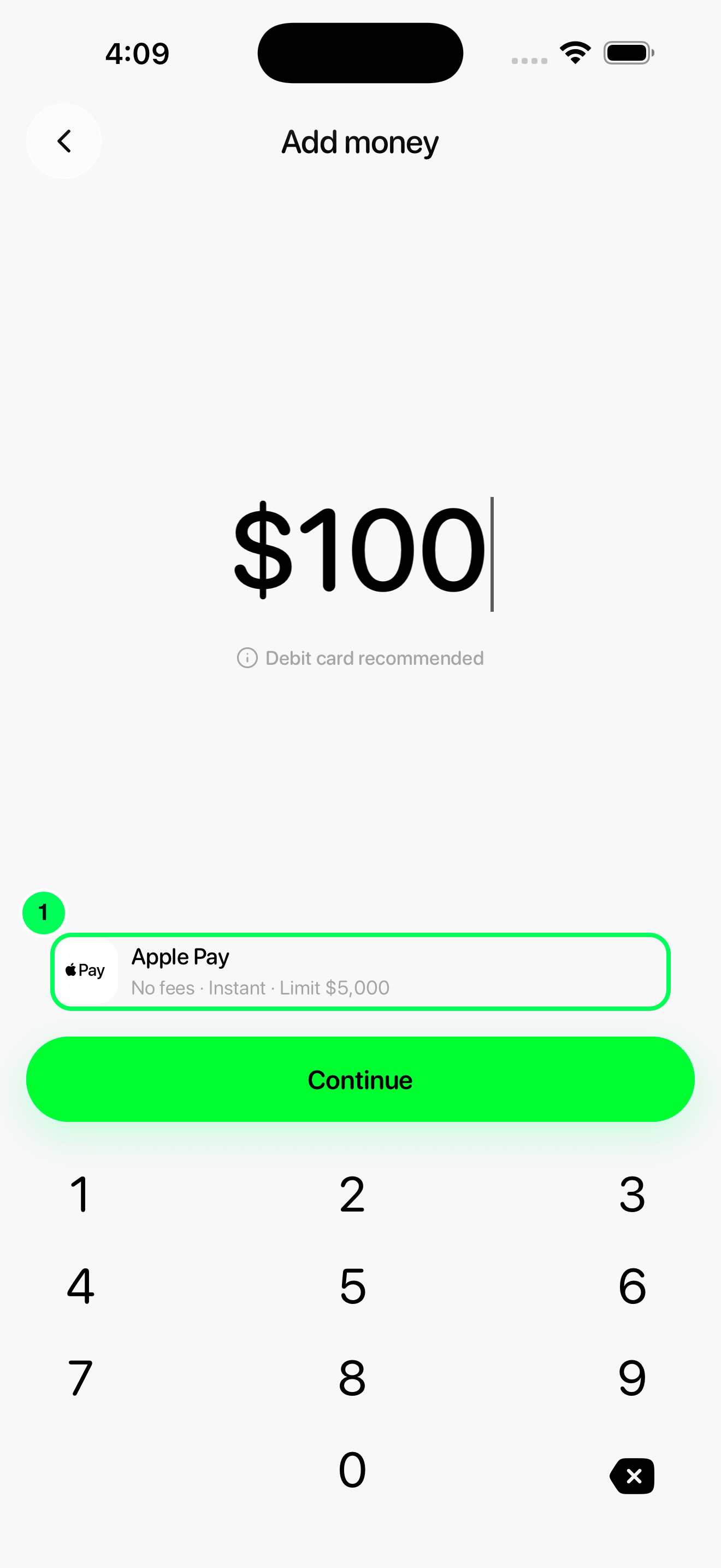 Enter an amount in the new Tuyo app