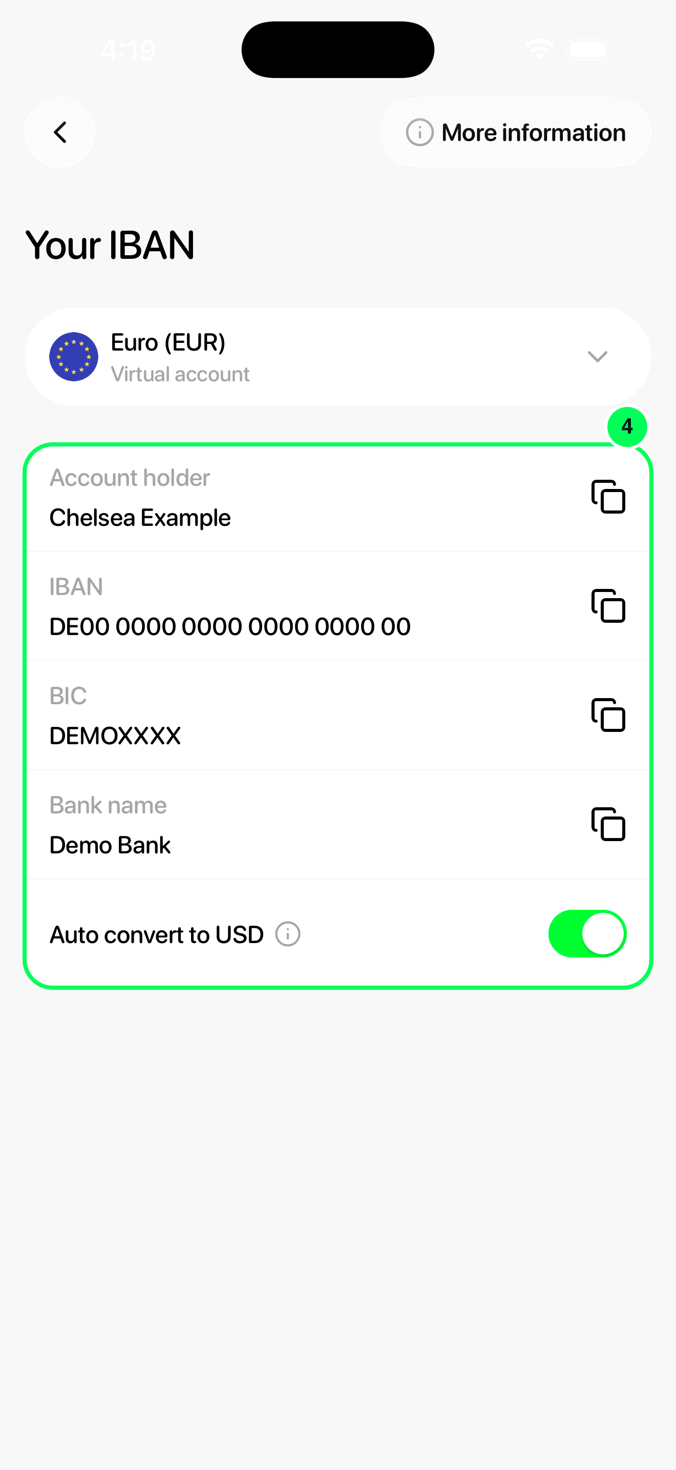 Send euros to your IBAN in the new Tuyo app