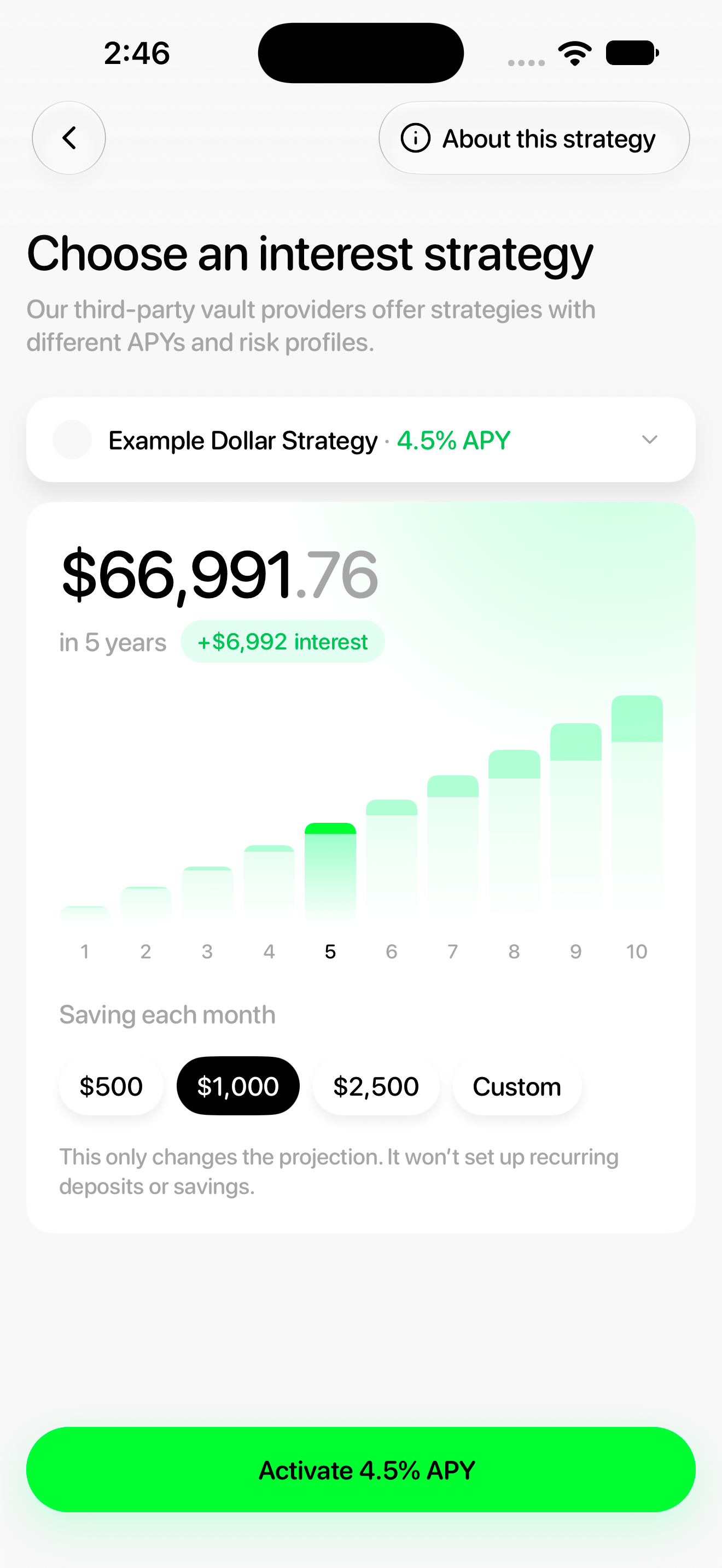 Read the projection in the Tuyo app