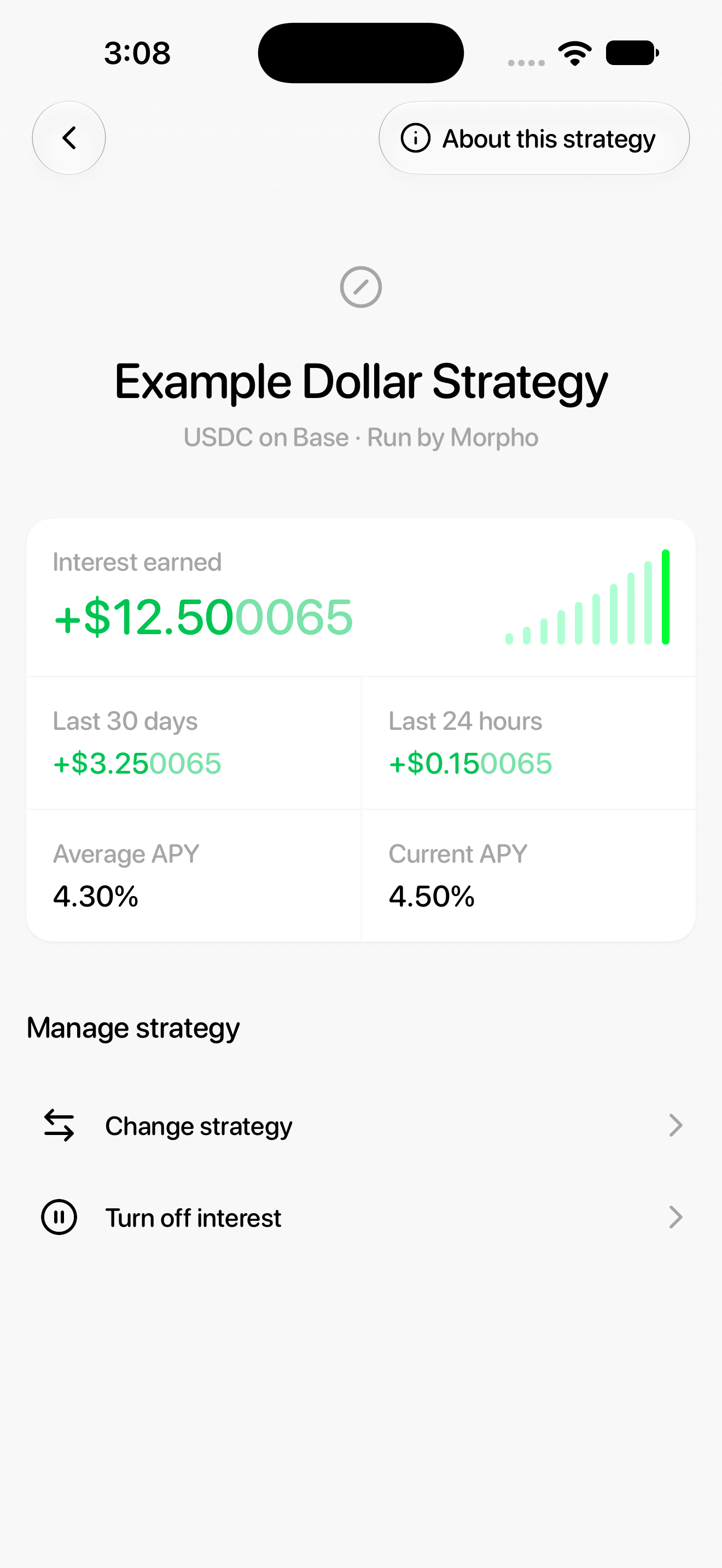 Read your interest figures in the Tuyo app
